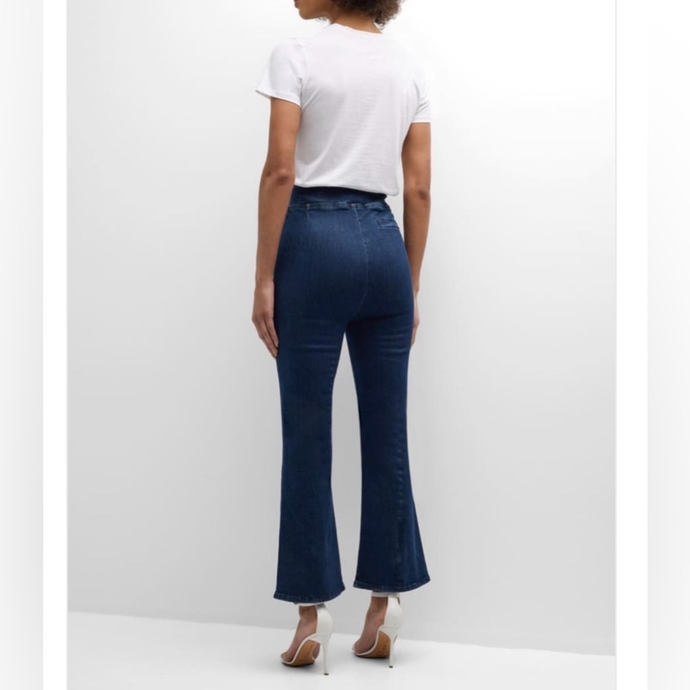 Frame The Jet Set Crop Mini Bootcut Flare Pull On Blue Jeans in Keller 1 - Picture 2 of 10